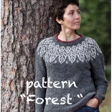 Свитер с жаккардовой кокеткой Forest - penelopapeysa