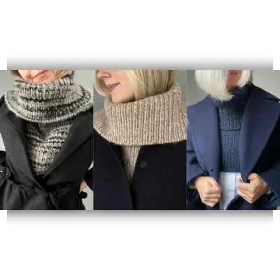 Теплая манишка My shaped roll neck - NORgardknitters