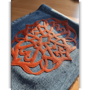 Техника шитья Орнамент, кожа+джинс
