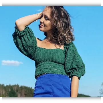 Топ с рукавами буфами - mary.knitting