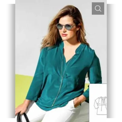 Туника с воротником-стойкой №125 B — выкройка из Burda 5/2019 - Burda Style