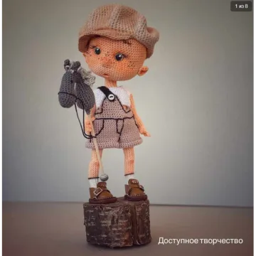 Вязаная крючком кукла малыш Данька