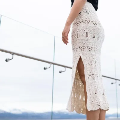 Вязаная спицами длинная ажурная юбка Helle skirt long - Sigrid Marie Blom
