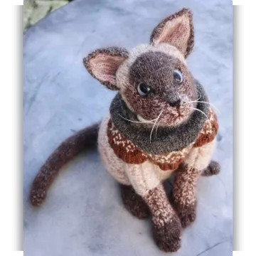 Вязаная спицами Сиамская кошка Siamese Cat