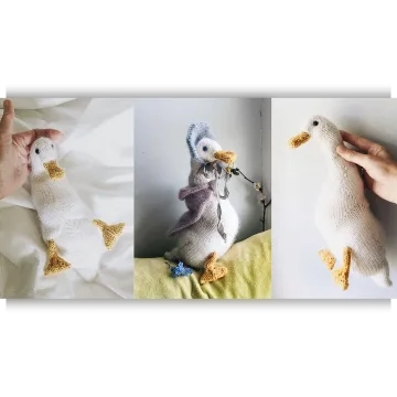Вязаная утка спицами Lady Duck