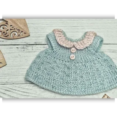 Вязаное платье + Бонус: 4 узора для юбочки платья - wool_toys_marina