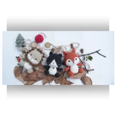 Вязаные спицами игрушки Aki – Rin – Natsu - Shino craft