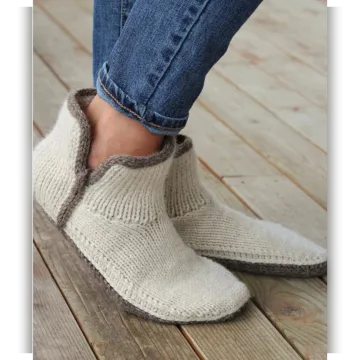 Вязаные спицами тапки Modern Mocs - Bekah knits