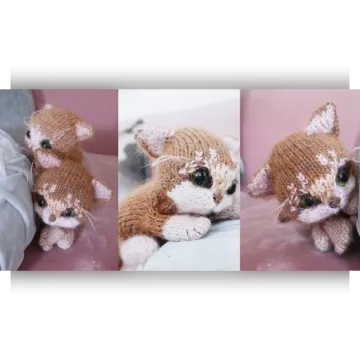 Вязаный котёнок спицами Itty Bitty Kitty