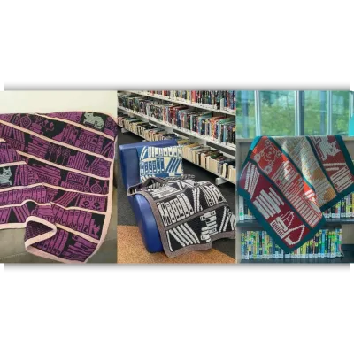 Вязаный крючком плед Mosaic Bookcase - Wendy Thompson