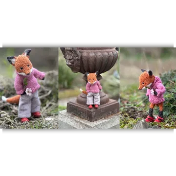 Вязаный лисенок спицами Fox Doll - Клер Гарланд
