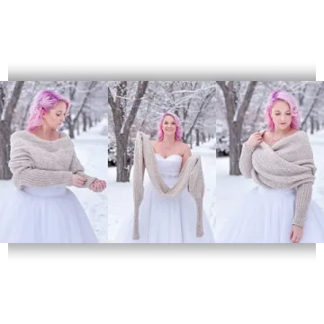 Вязаный пуловер-шарф Snowfall - Chantal Miyagishima