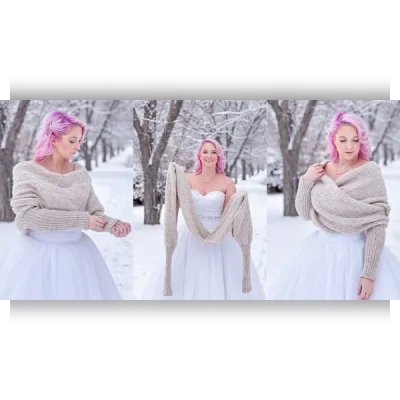 Вязаный пуловер-шарф Snowfall - Chantal Miyagishima