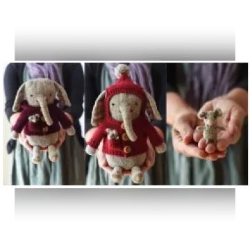 Вязаный слон с мышкой Elephant + Mouse