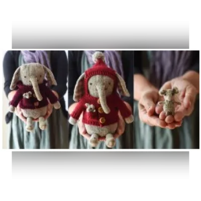 Вязаный слон с мышкой Elephant + Mouse - Вяжи.ру