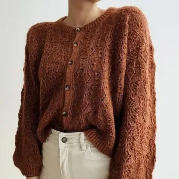 Вязаный спицами ажурный кардиган Pierre Cardigan - Johanna Gehrisch