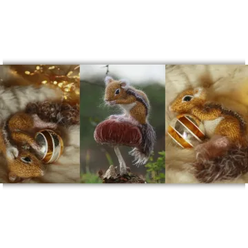 Вязаный спицами бурундук Chipmunk Chippy