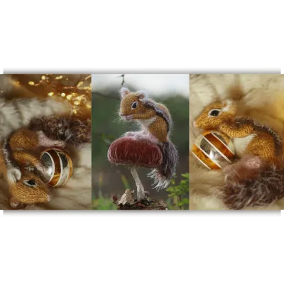 Вязаный спицами бурундук Chipmunk Chippy - Claire Garland
