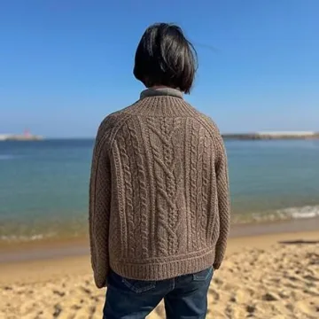 Вязаный спицами кардиган с косами Hotchoco Cardigan My Size - Вяжи.ру