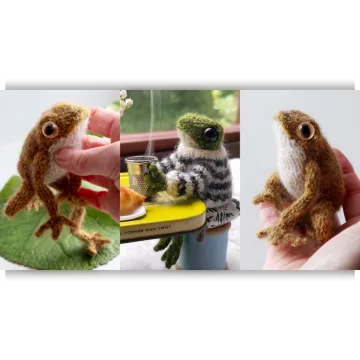 Вязаный спицами лягушонок Frog - Claire Garland