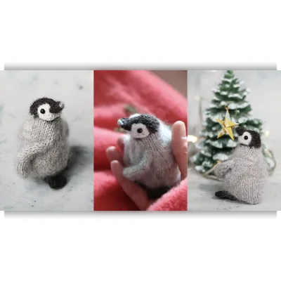 Вязаный спицами пингвин Baby Penguin - Claire Garland