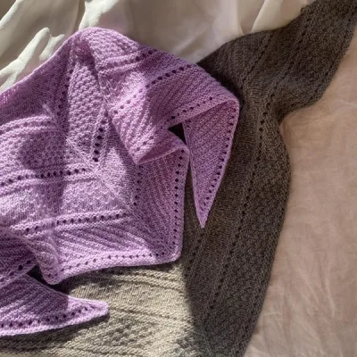 Вязаный спицами шарф бактус Scarf No. 2 - My favourite things