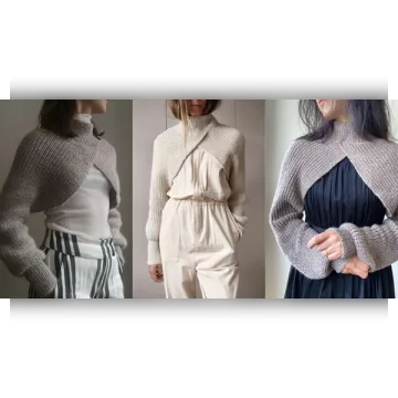 Вязаный спицами шраг Narae Cropped Sweater - Aegyoknit