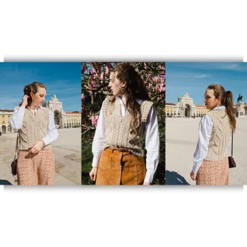 Вязаный жилет с косами Hayley Slipover - Iris H