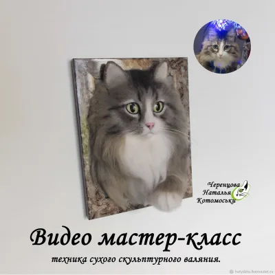 Видео мастер класс. Портрет кота - Наталья Черенцова