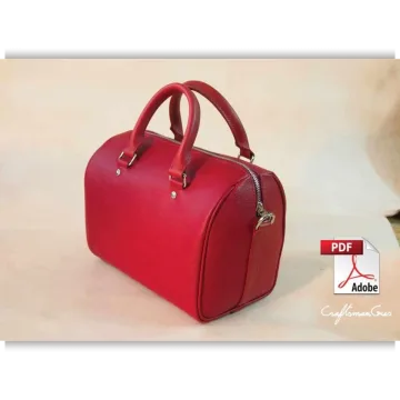 Выкройка кожаной сумки «Boston red»