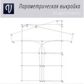Выкройка - основа с рукавом летучая мышь