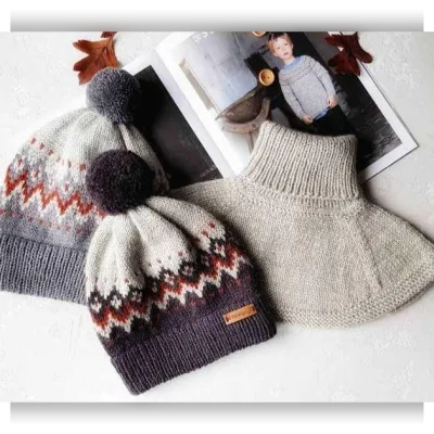 Жаккардовая шапка + манишка Nordic hat - Ольга Проноза