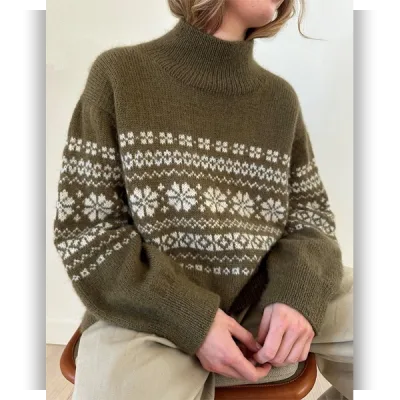 Жаккардовый свитер оверсайз спицами сверху Harriet Sweater - Lene Holme Samsøe