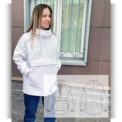 Женский анорак White, размеры 40-56 - Катя Мхитарян