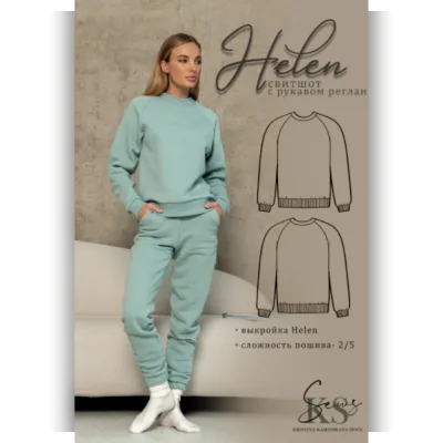 Женский свитшот с рукавом реглан Helen. Размер 44. Рост 164 - Kaminskaya_Sew