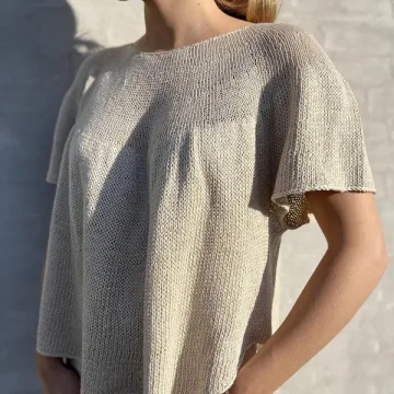 Женственный топ My wave tee, вязаный спицами сверху - NORgardknitters